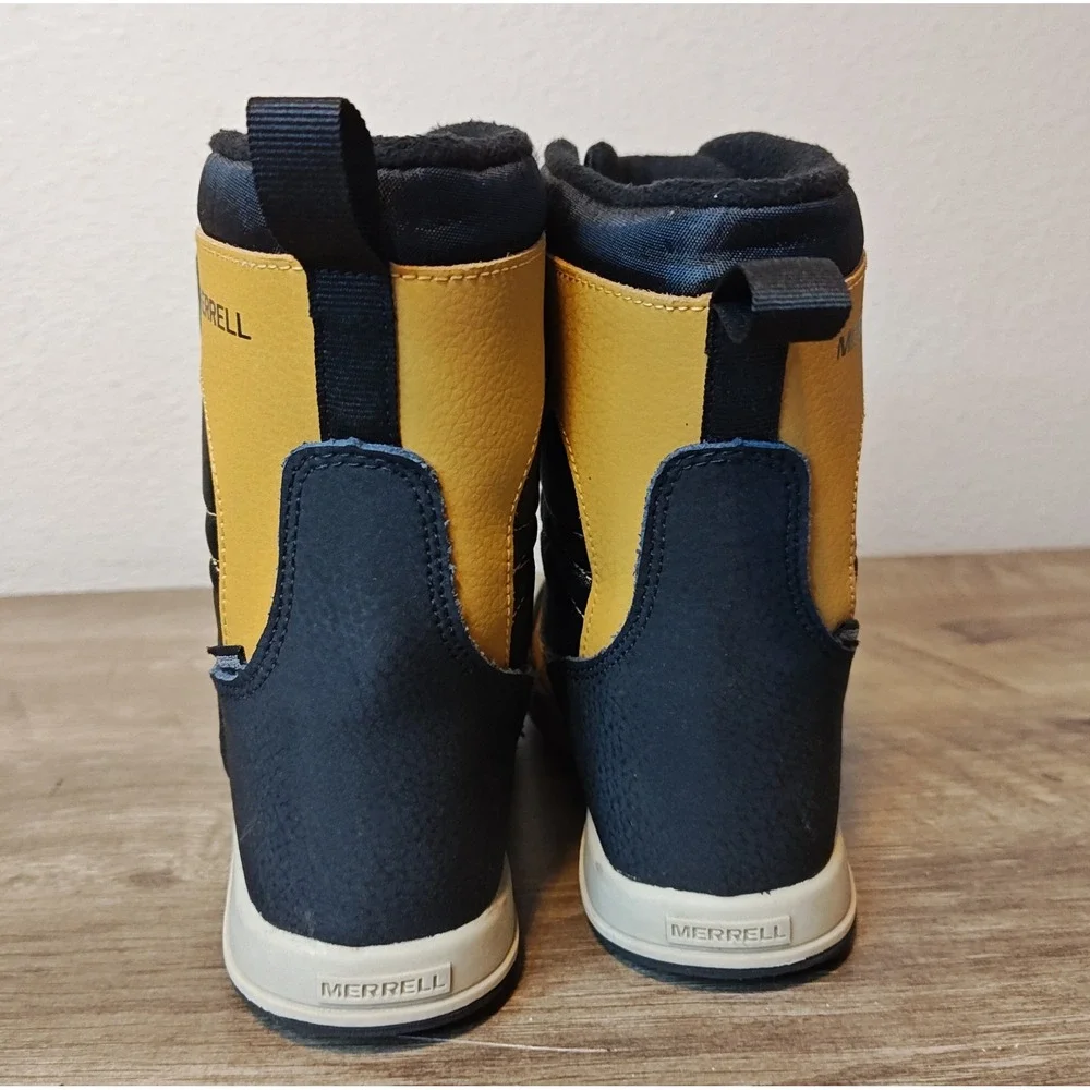 Merrell Snow Quest‎ Lite 3.0 Kids Size 1 Yellow Black Waterproof Winter Boots